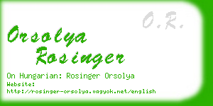 orsolya rosinger business card